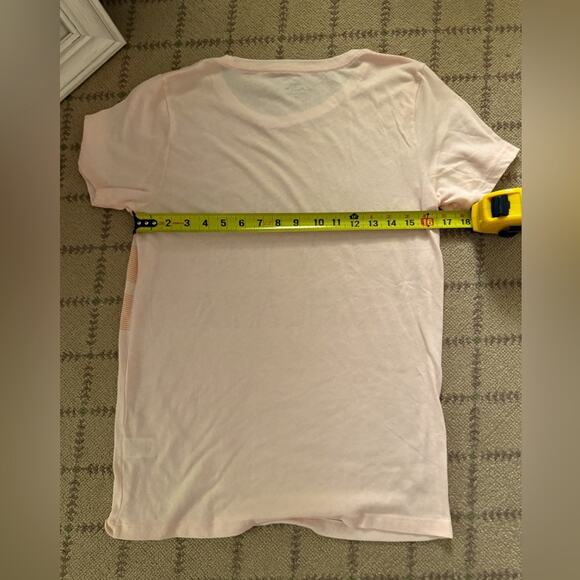 J. Crew Collection short sleeved tissue T-shirt pale peach / orange w text M - Picture 5 of 8